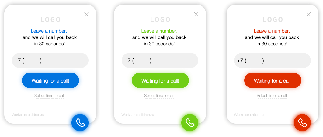 Free call back widget.